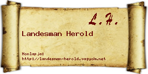 Landesman Herold névjegykártya